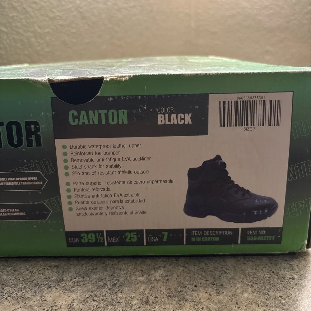 Interceptor Canton Black Tactical Boots Men's Sz 7 Very Good Cond.
